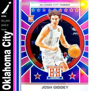 Oklahoma City Thunder (Josh Giddey) - BKBL [21_JG1] - Rookie Card (RC)